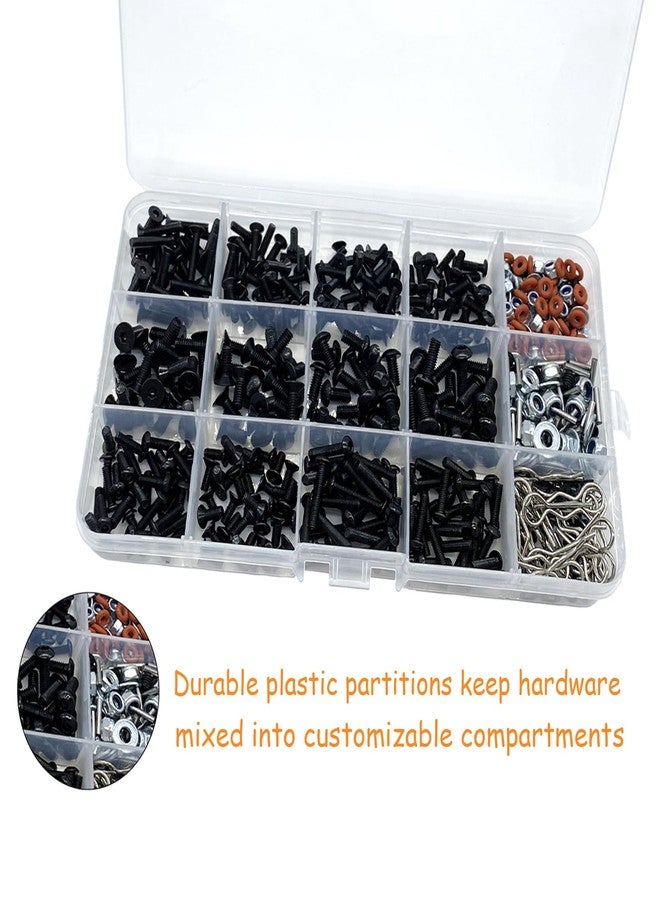RC Lelut 520pcs Universal RC Screw Kit Screws Assortment Set, Hardware Fasteners for Traxxas Redcat Arrma Axial RC4WD HSP HPI SCX10 Losi 1/8 1/10 1/12 1/16 Scale RC Crawler Cars Trucks - Image 4